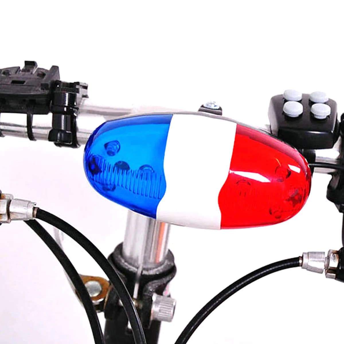 Kids Tech Bike LED Light Police Siren Trumpet Sounds Safety Light Waterproof Accessory Bicycle Police Siren Bike LED Light