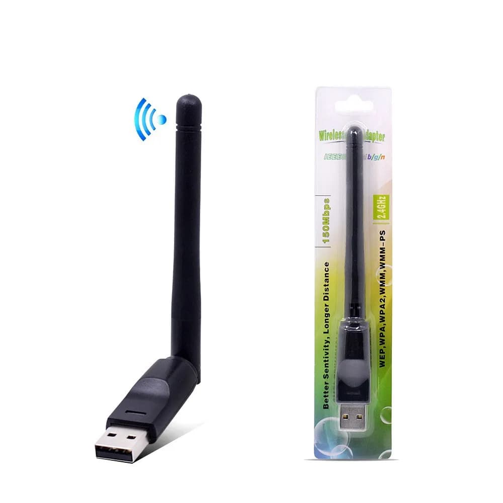 Scheda di rete wireless MTK7601 da 150 Mbps Mini USB WiFi Adattatore LAN Ricevitore Wi-Fi Dongle Antenna 802.11 b/g/n per PC Windows
