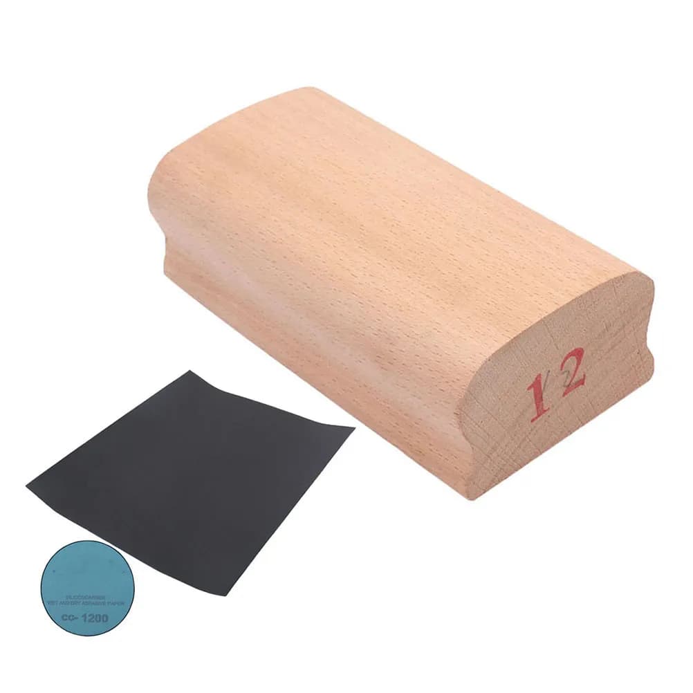 Blocco da 12 pollici per livellamento tasti chitarra, strumento da liutaio, accessorio durevole in legno per modellare e lucidare, piccolo, leggero, di ricambio