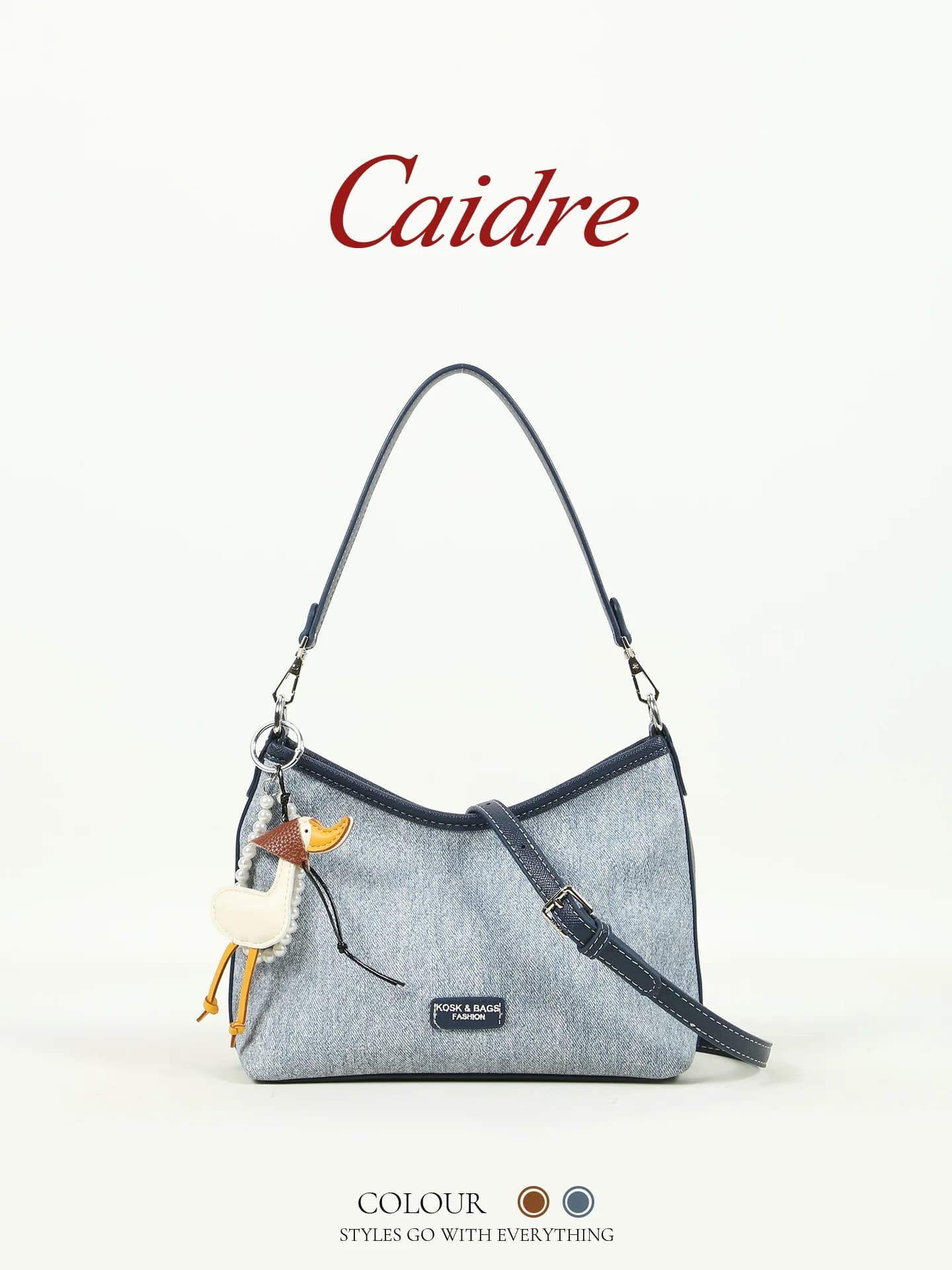 Nuova Borsa Tote in Denim da Donna, Borsa a Spalla Casual, Borsa Sottobraccia Blu in Tela Morbida, Stile Coreano Tinta Unita