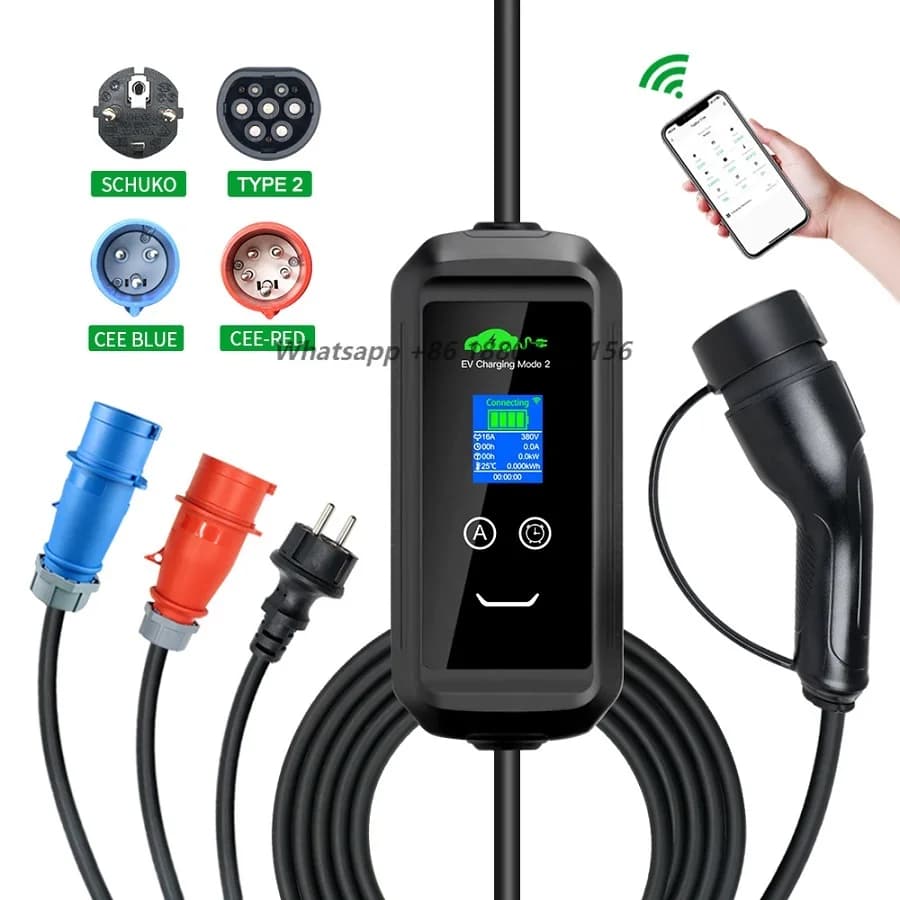 Caricabatterie per Auto Elettriche con Display LCD Regolabile, Trifase AC/DC 220V/380V, Prodotto da Fabbricanti Europei