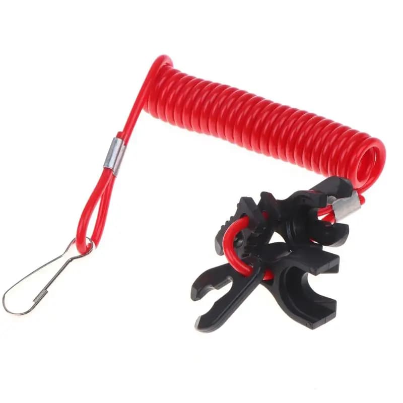 Stretchable Safety Kill Stop Switch Lanyard 160cm Universal Red Rope with 6 Keys for Marine Jet Ski Boat Accessories