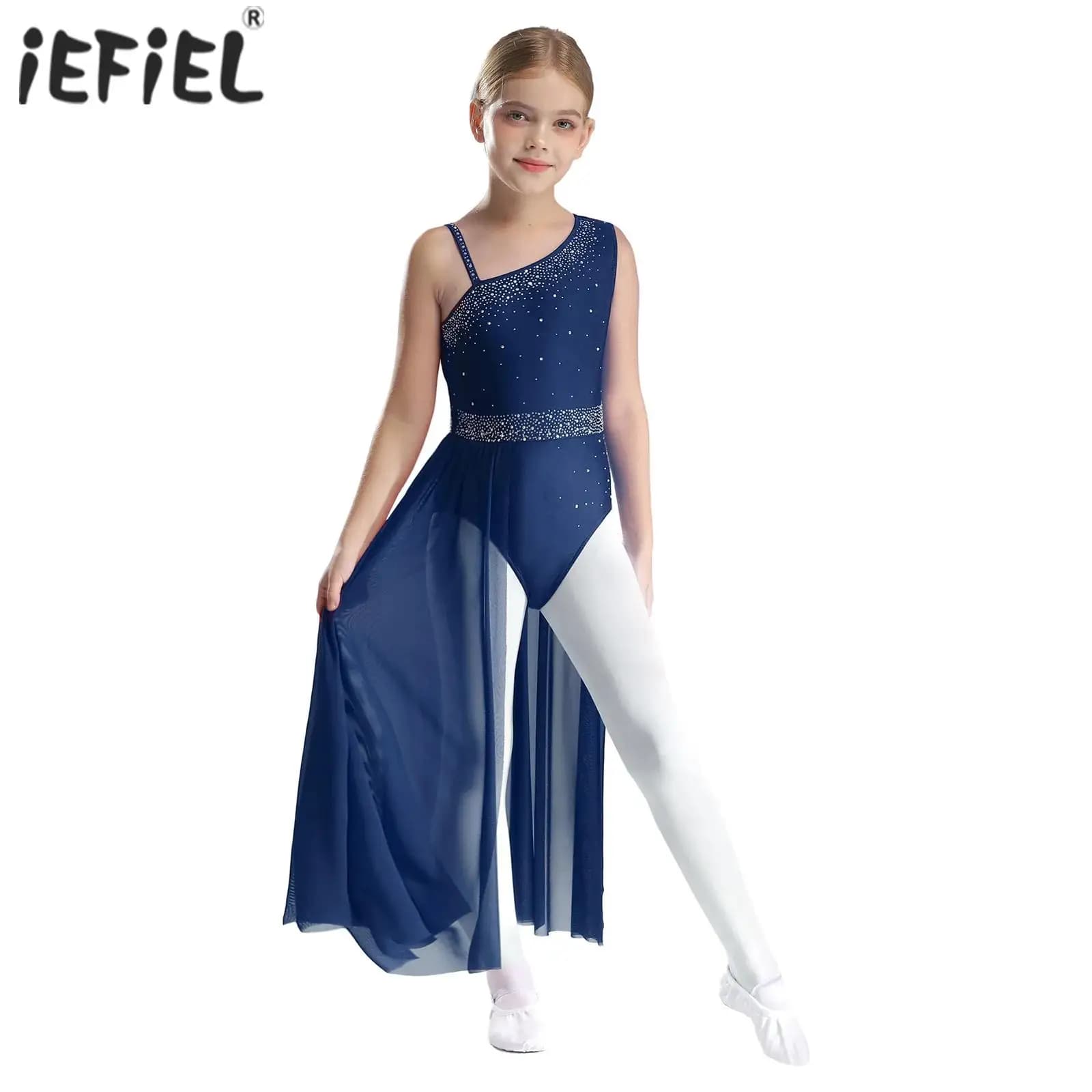 Maglia da balletto per bambina, vestito da ballo lirico, body da ginnastica con gonna, pattinaggio di figura, costume da danza moderna contemporanea