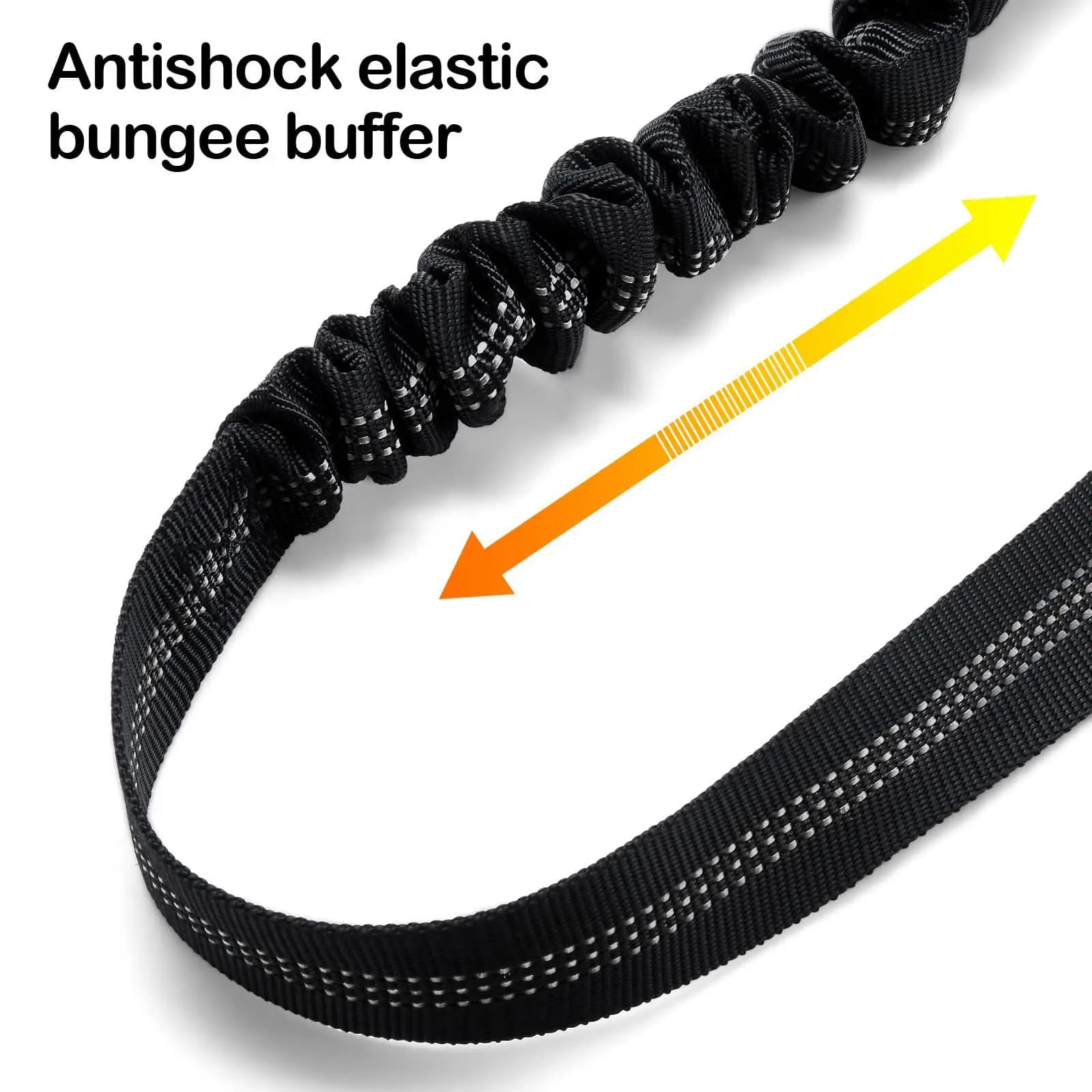 Cintura di Sicurezza per Cani Regolabile con Elastico Ammortizzante, Guinzaglio 2in1 per Auto, Imbracatura e Cinghia di Sicurezza per Animali Domestici