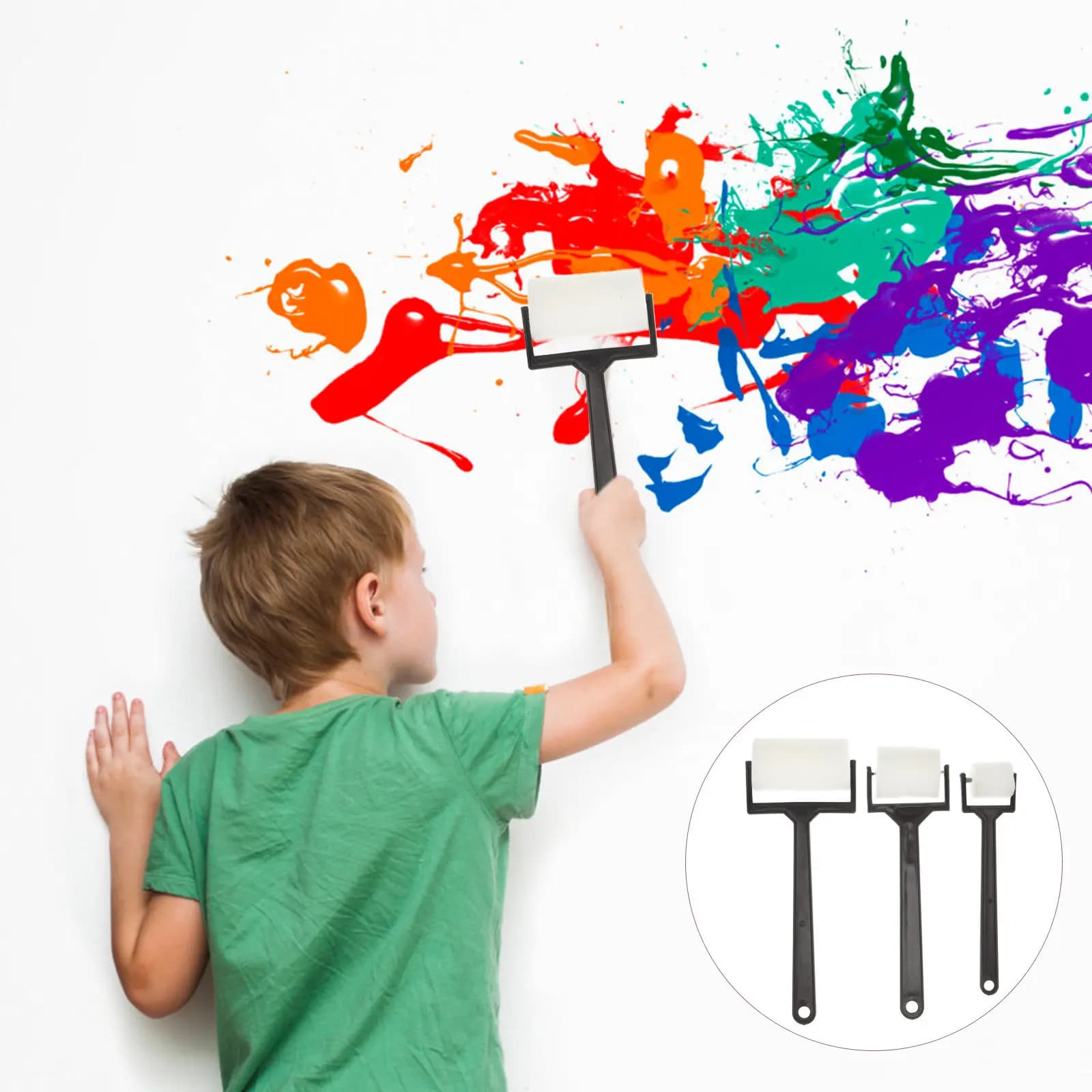 15Pcs Art Painting Sponge Brush Set Compact Size Easy Clean Preschool Painting Craft Supplies Art Painted Material