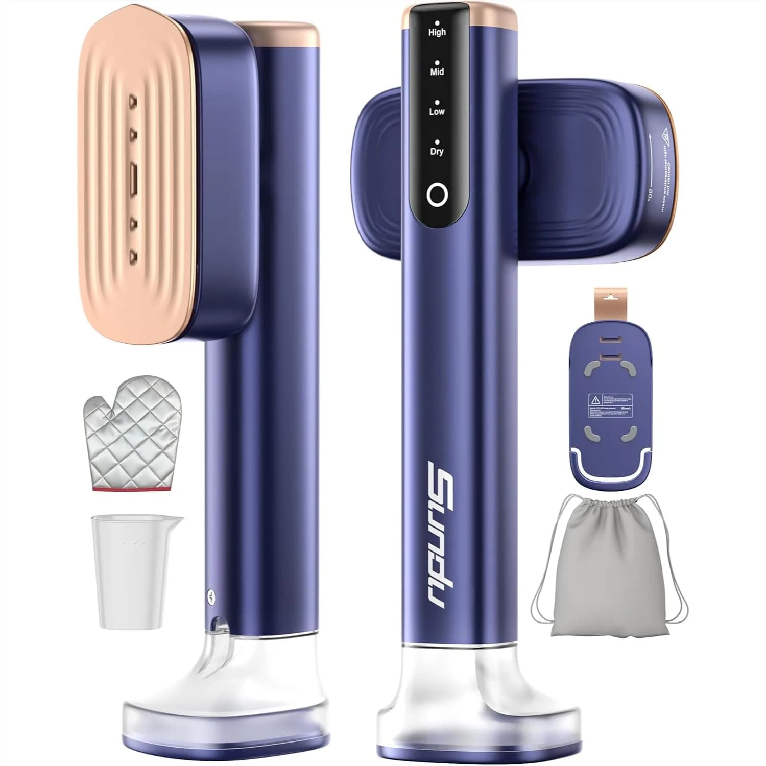 Vaporizzatore da Viaggio per Vestiti, Serbatoio da 180ml, Riscaldamento Rapido in 15s, Vapore Potente 24g/min, Stiratore Portatile con Controllo Touch