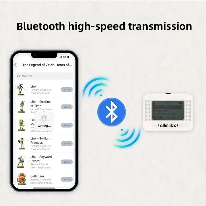 Allmiibo Simulatore Intelligente NFC Ricaricabile Collegamento Illimitato Emulatore Amiibo per Switch/Switch 2/Wii U/3DS 14 Lingue Disponibili