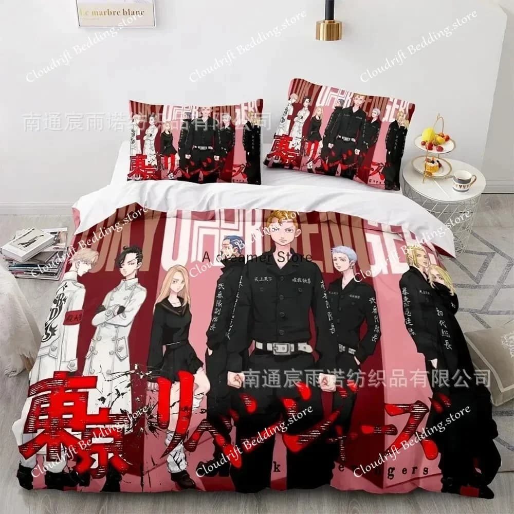 Anime Bedding Sets Tokyo Revengers USEuropeUK Size Quilt Bed Cover Pillow Case Sets Adult Children Duvet Quilt Cover
