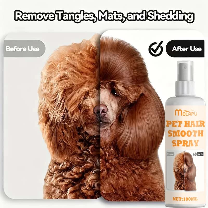 Spray Istantaneo Senza Risciacquo per Animali Domestici - Adatto per Cani e Gatti - Levigatura Sicura e Rapida del Pelo, Crea un Manto Morbido e Luminoso, Facile da Pettinare