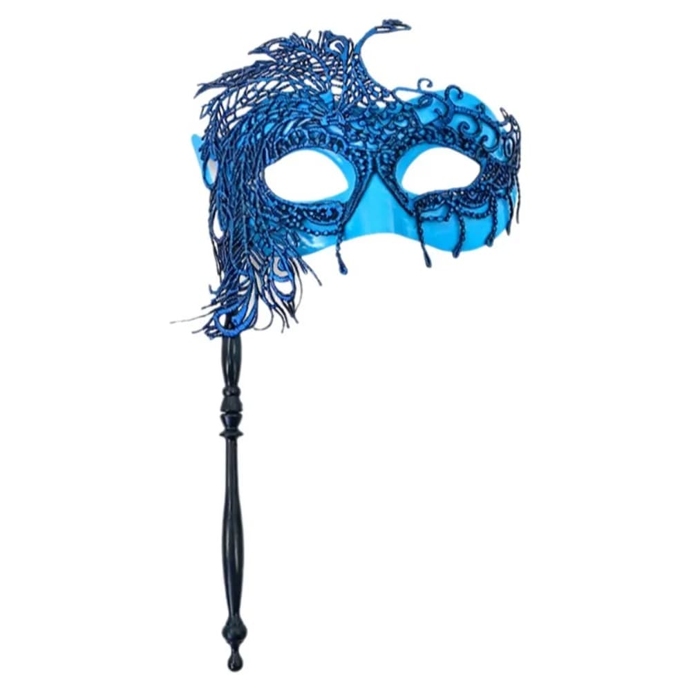 Half-face Handheld Masquerade Masks Masquerade Ball Props with Stick Lace Peacock Mask Carnival Party Costume Party Deecor
