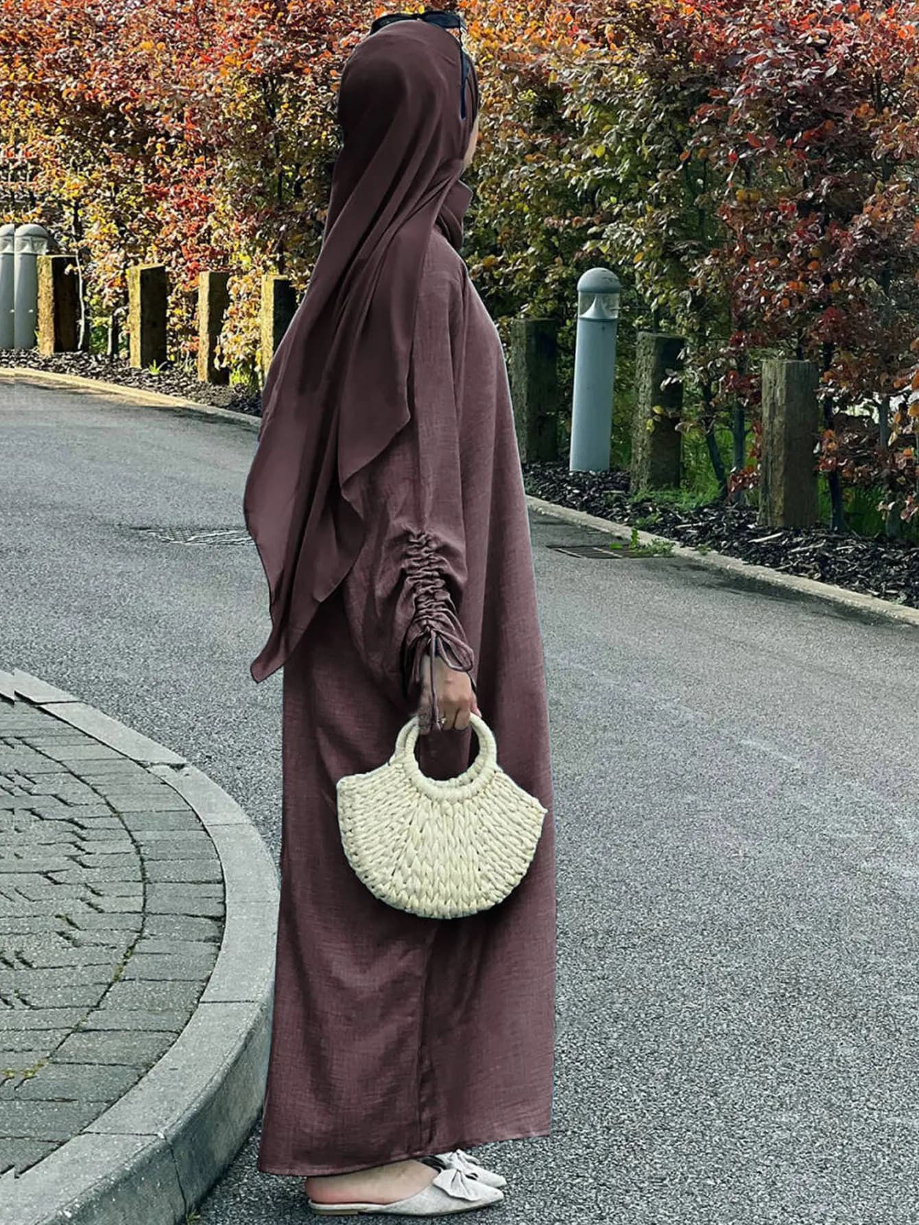 Abito lungo arabo Abaya Abito modesto per le donne Abito Dubai Arabia Saudita Eid Abiti musulmani Ramadan Marocco Abaya Caftano Abbigliamento islamico