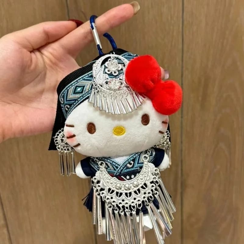 Nuovo Modello Sanrio Miaojiang Hello Kitty Portachiavi in Peluche, Ornamenti da Appendere alla Borsa, Decorazione per Cerniera Valigia, Regalo di Compleanno per Amici