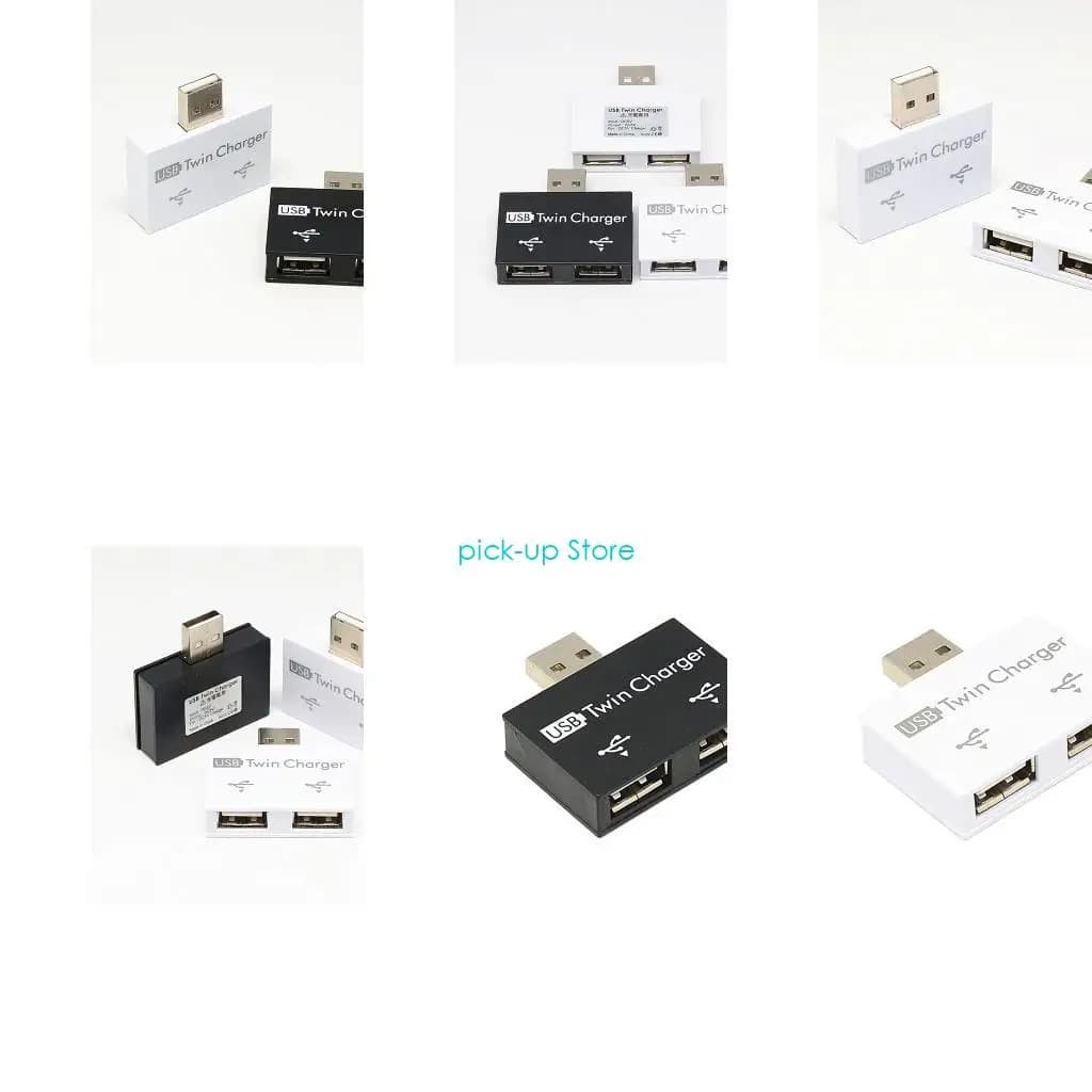 Q5WA Twin Dual 2 porta USB Splitter Hub Adattatore Convertitore Plug ricarica per