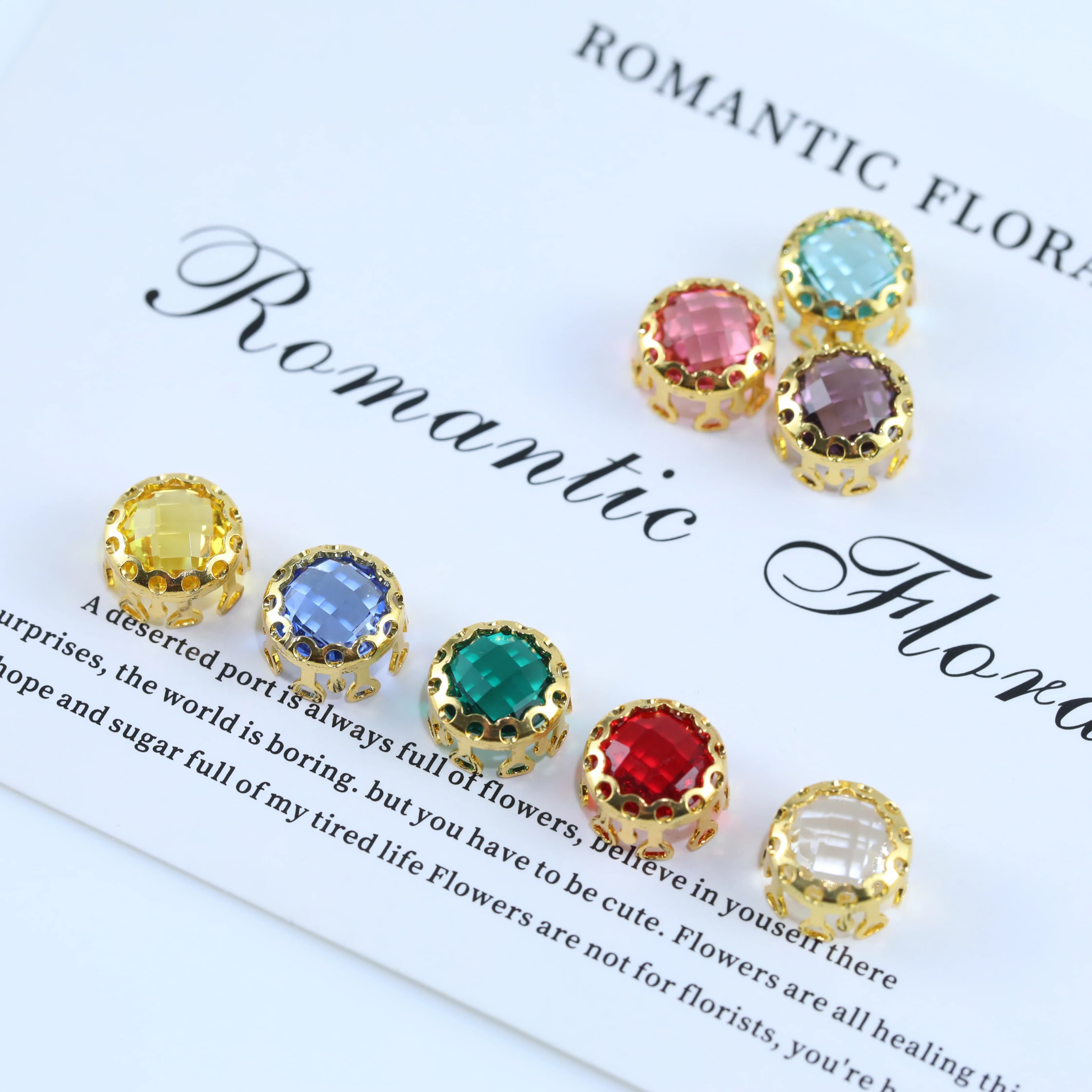 Strass a forma di nido d'uccello rotondo e brillante, con doppia rete e perni, per decorazioni fai da te su borse, scarpe, abiti e capi d'abbigliamento.