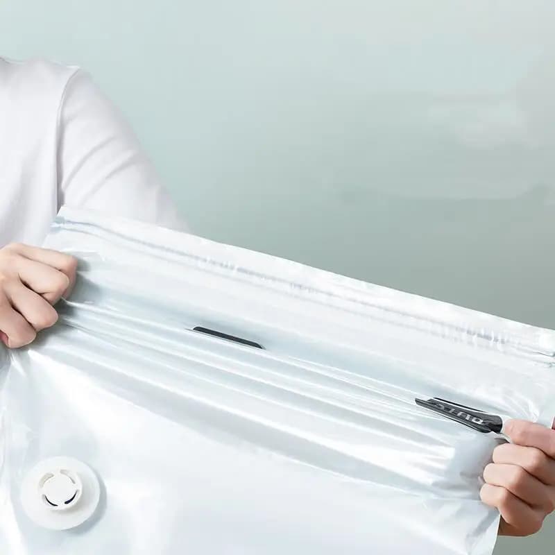 Sacchi Sottovuoto Senza Pompa, Grandi Sacchi di Plastica per Conservare Vestiti e Coperte, Sacchi Comprimibili Vuoti, Accessori da Viaggio