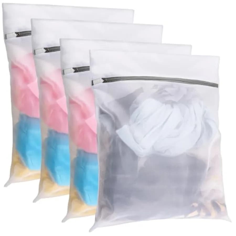 4 Pack Mesh Laundry Bags for Delicates, Laundry Bags Mesh Wash Bags 4x Large,Lingerie Bags for Washing Delicates, Garment Bag f