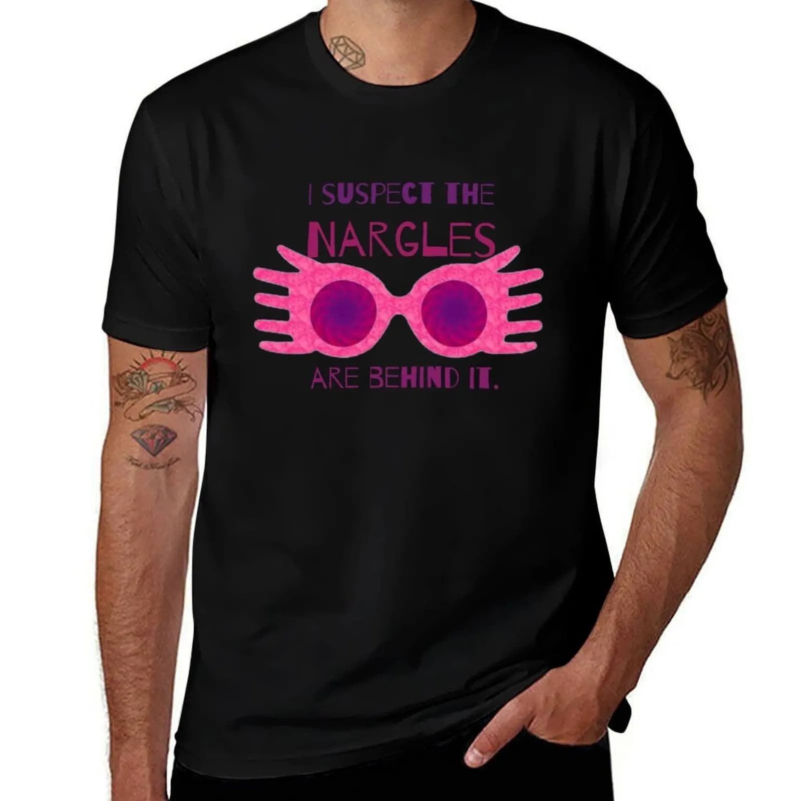T-shirt Pink Glasses I Suspect con stampa semplice