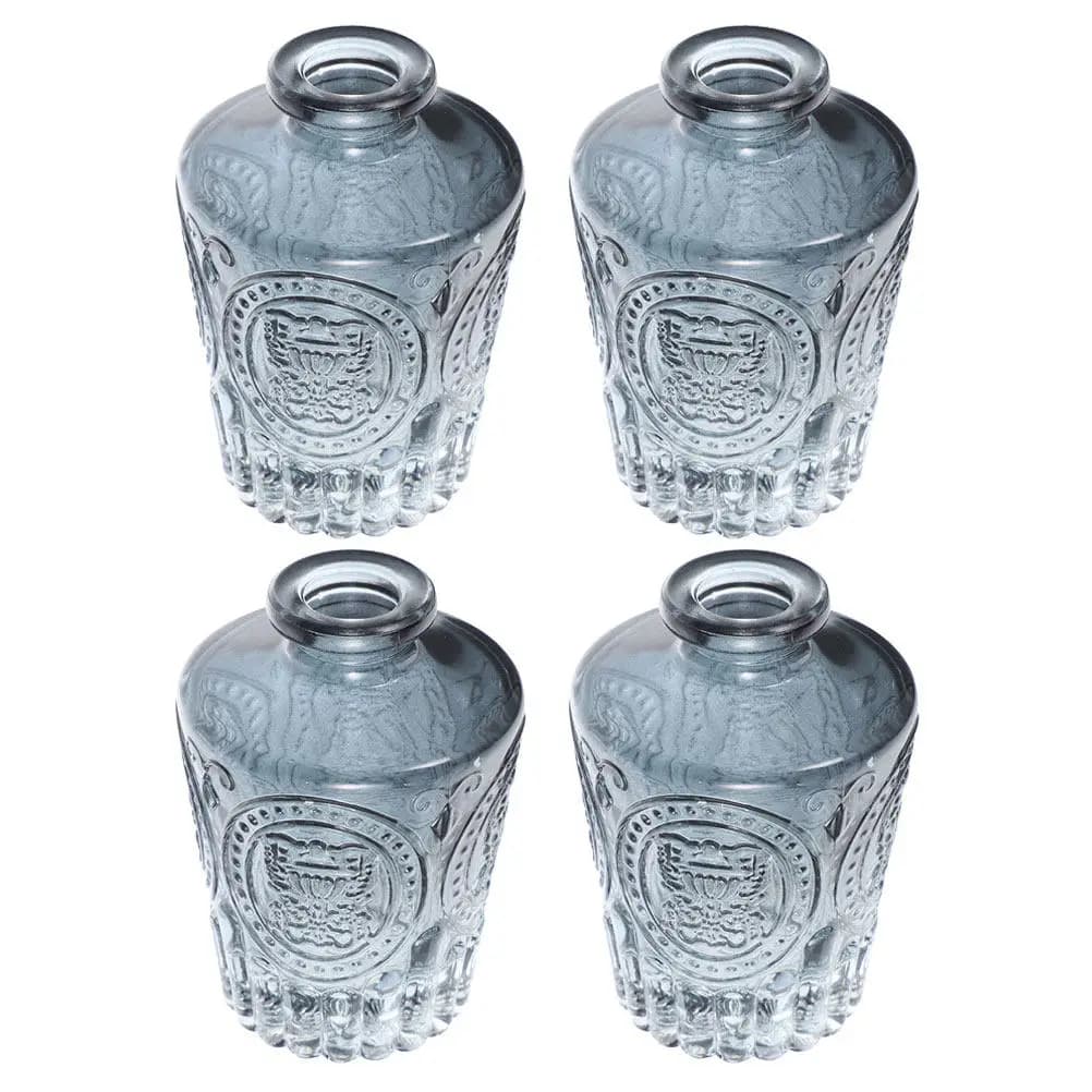 4 flaconi diffusori in vetro per aromaterapia, bottiglie vuote ricaricabili per oli essenziali e profumi, ideali per casa e ufficio