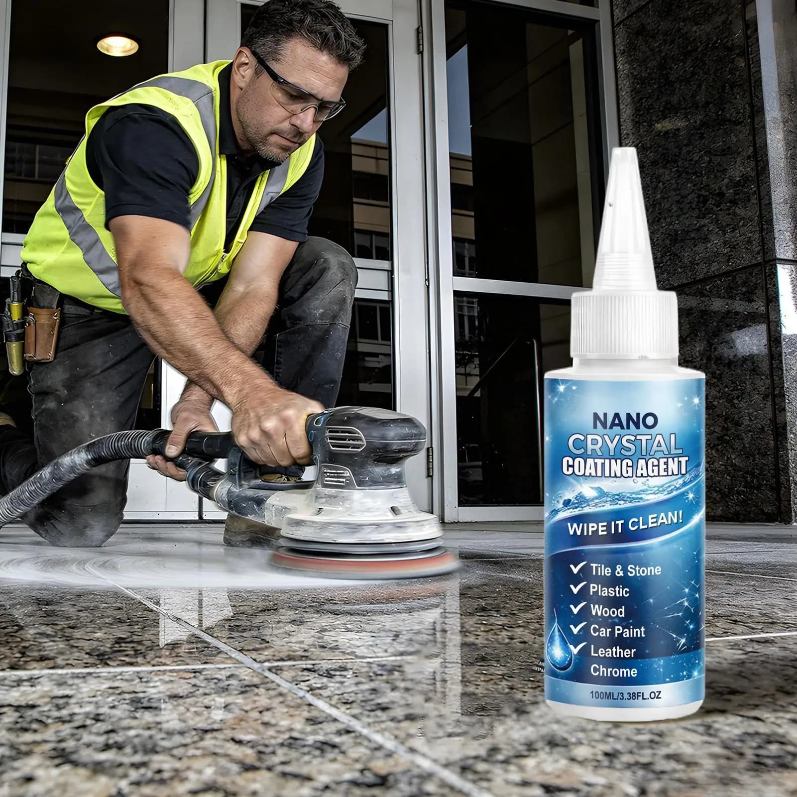 Nanocrystalline Stone Coating 100ml Granite Polishing Agent Ceramic Sealer & Gloss Enhancer for Tile Quartz Countertop Kitchen