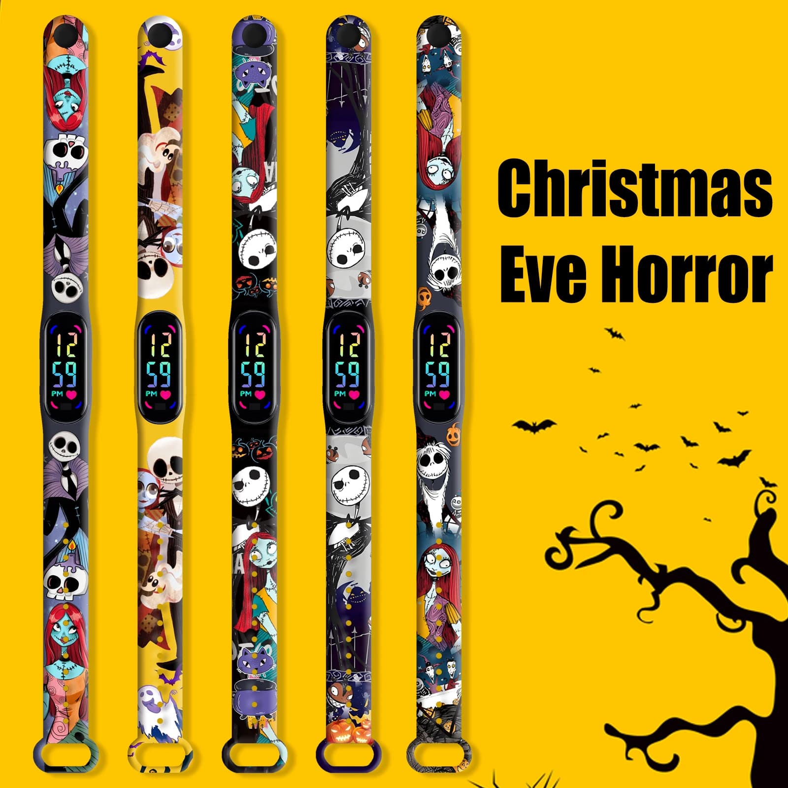 Cinturino per orologio Disney Hallow con stampa per Xiaomi Mi Band 7 6 5 4 3 Cinturino da polso Bracciale sostituibile per accessori Smartwatch Mi Band
