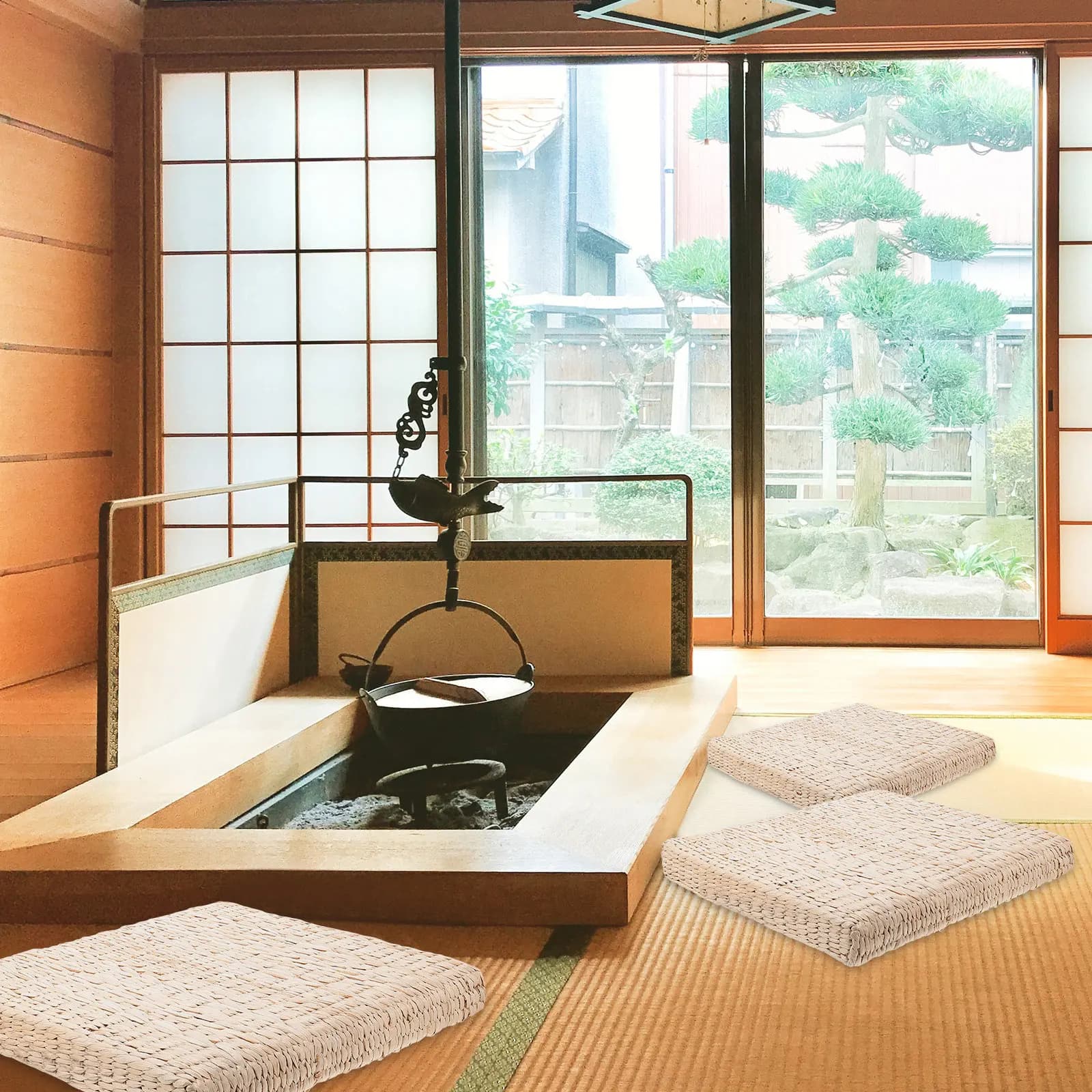 1Pcs Handwoven Straw Meditation Mat Superior Durability No Fade No Deform Perfect Square Shape Yoga Meditating Cushion Tatami