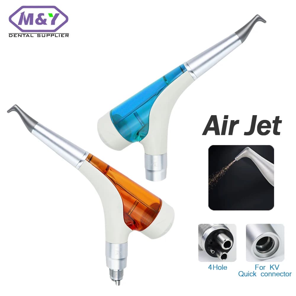 Aerografo Dentale Professionale 2 in 1 per Sbiancamento e Sabbiatura Supragengivale/Subgengivale - Strumento Odontoiatrico Prophy Jet Air Flow