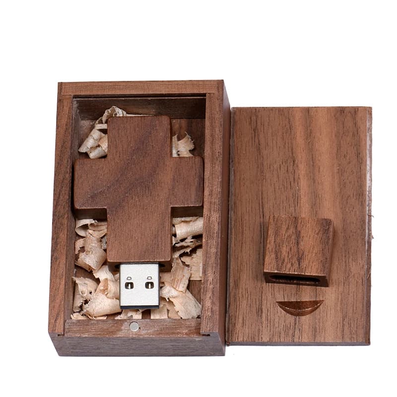 Idee incrociate in legno Chiavetta USB 2.0 Chiavetta USB Capacità reale Scatola Memory Stick Noce 4 GB/32 GB/16 GB/8 GB U Disk Pen drive 64 GB