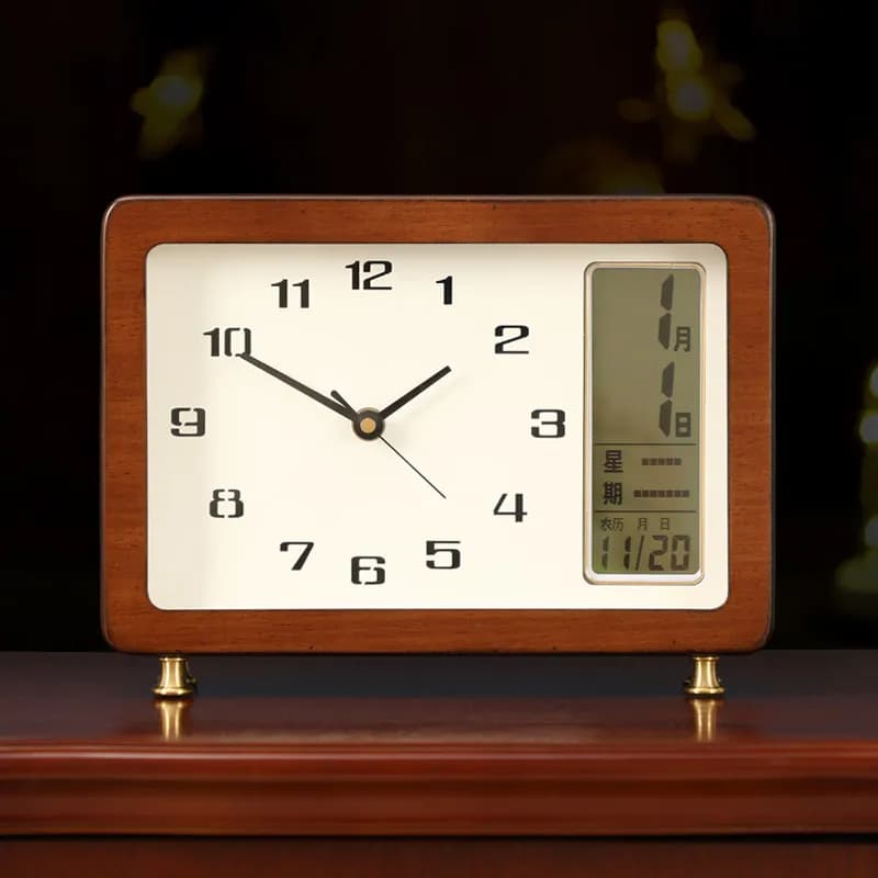 New Chinese pendulum living room desktop clock retro home desktop sitting placement desk ornament