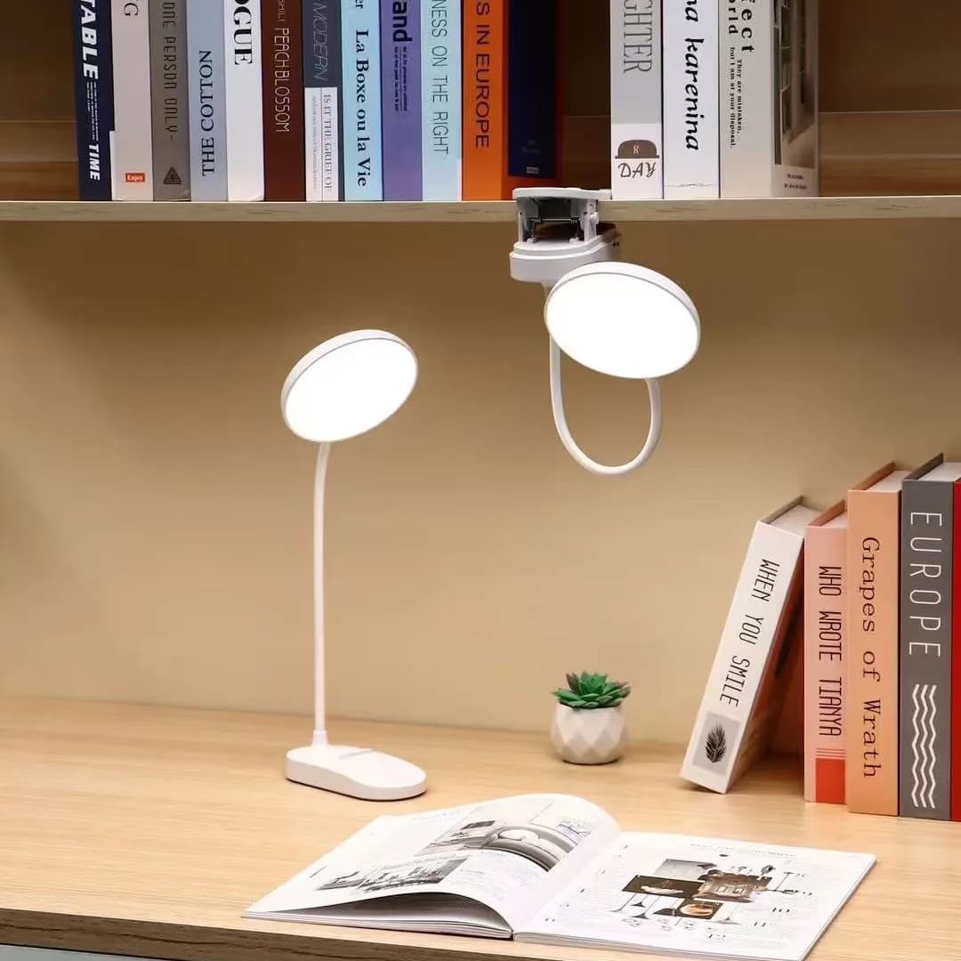 LED Desk Lamp Rechargeable USB Eye Protection Night Lamp with Clasp Foldable Reading Lamp Touch Portable for Studio