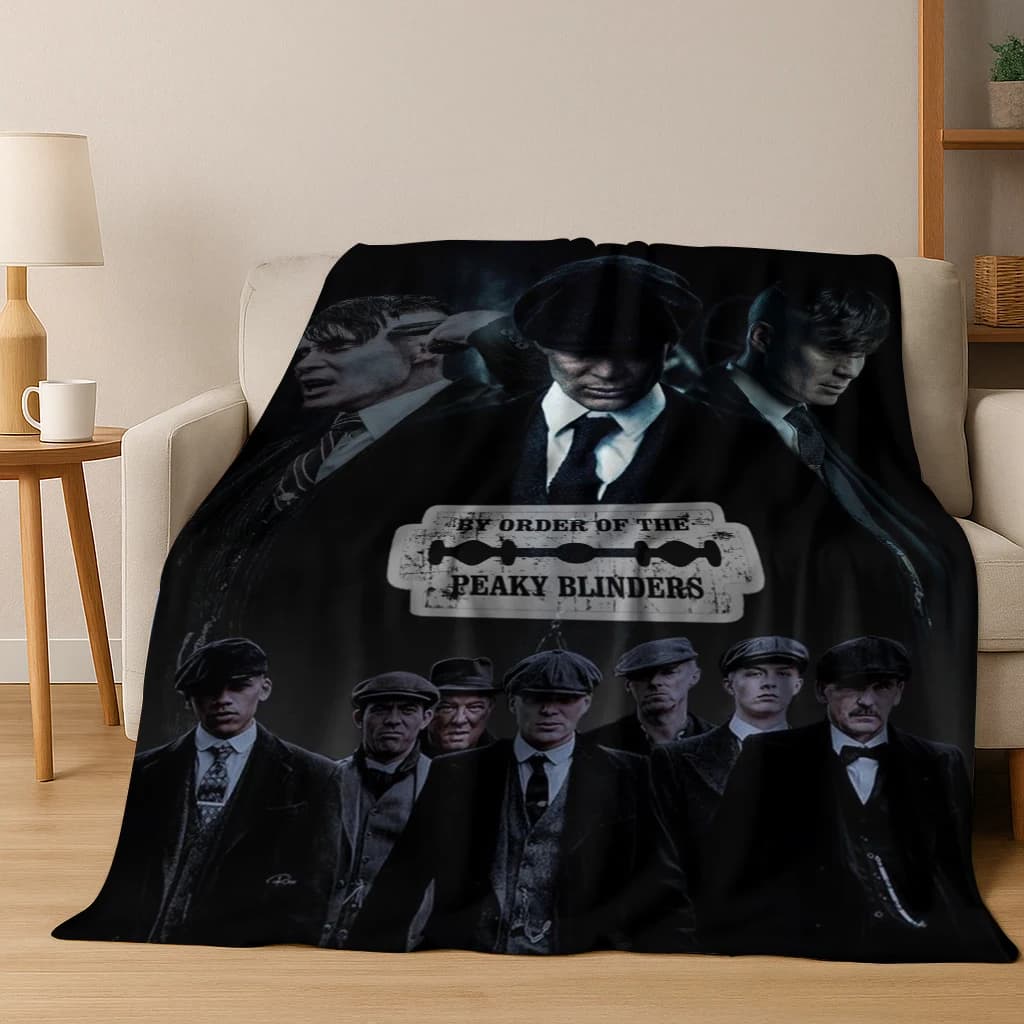 Fantastica coperta in flanella artistica Tommy Shelby P-Peaky B-Blinders, comoda coperta morbida per la casa, camera da letto, divano letto, copertura da picnic, regalo