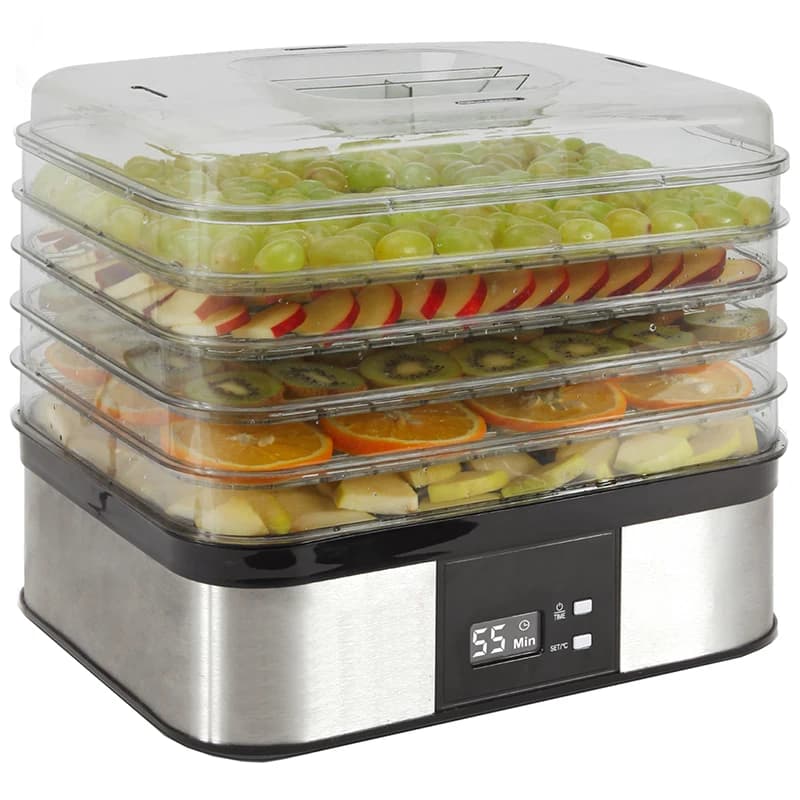 Scatola colorata elettrica digitale disidratatore alimentare in plastica bisfenolo un uso domestico gratuito 5 vassoi essiccatore per frutta secca 250