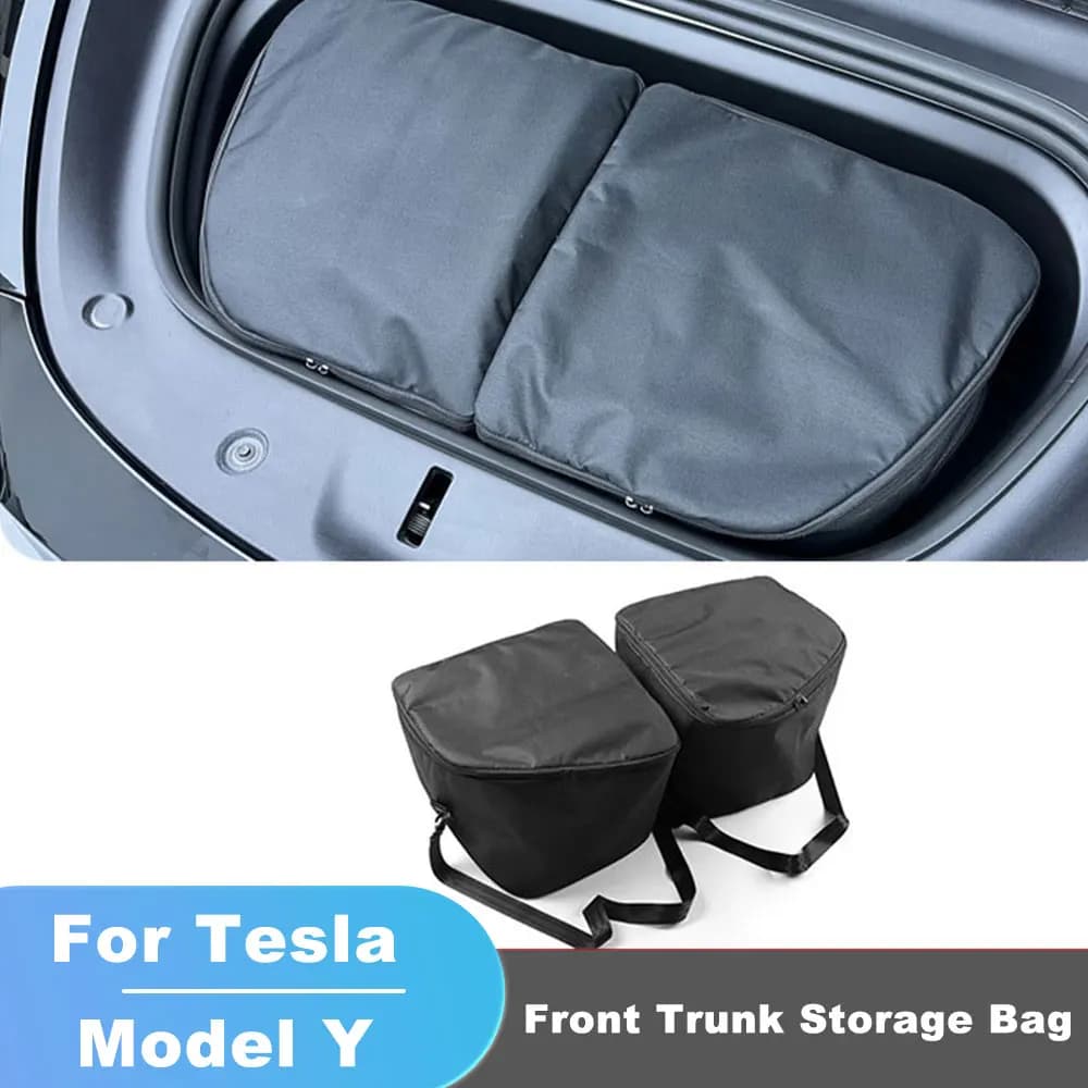 Borse per bagagli Organizzatore per bagagliaio anteriore per Tesla Model Y 2020-2024 Borsa per auto in tessuto Oxford Accessori auto impermeabili