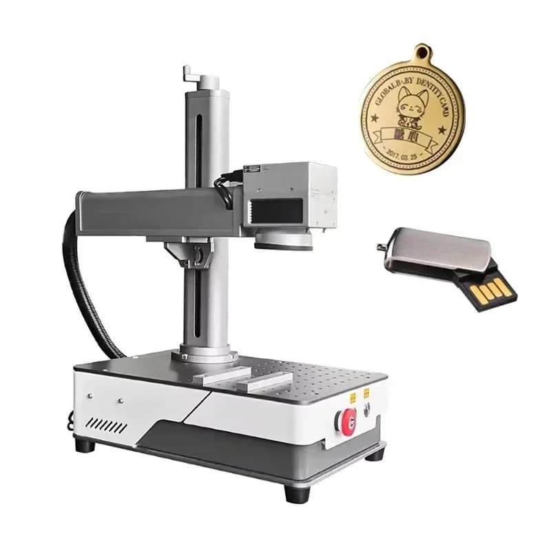 Rotating coupling with dynamic focus for portable marking machine with laser engraving for 20 W JPT fiber bottle