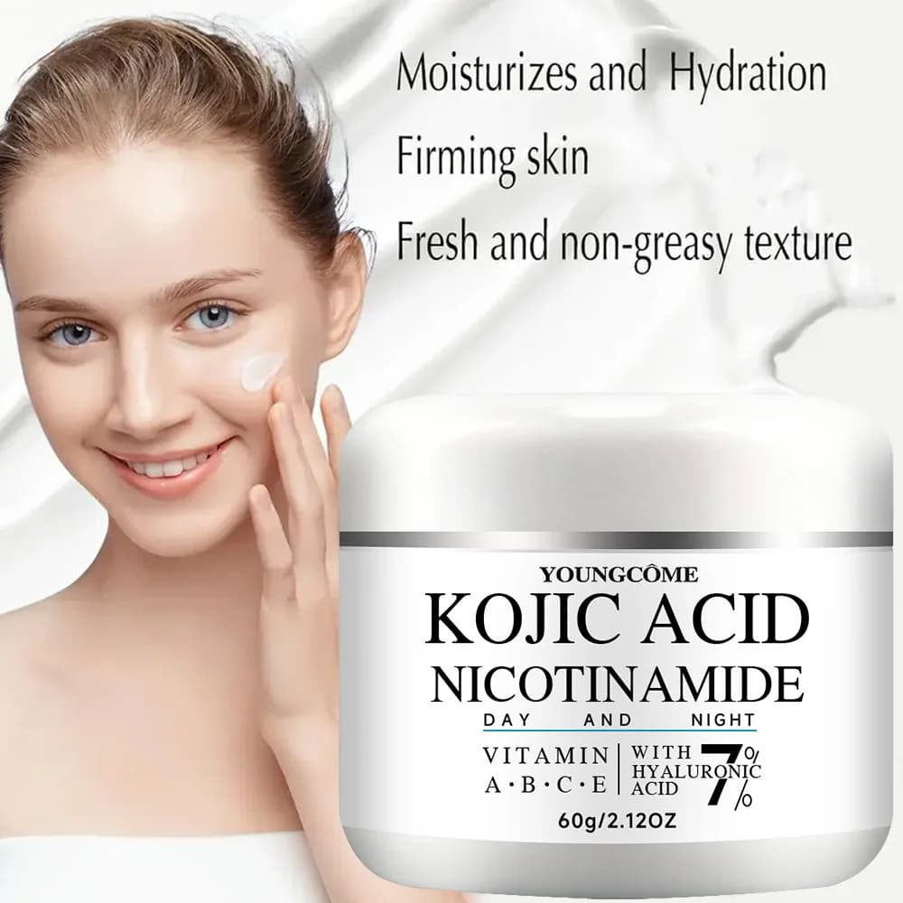 Acido cogico Nicotinamide Crema per il viso Idratante per il viso Anti invecchiamento Riparazione della pelle liscia Dissolvenza Linea sottile Crema per il viso antirughe