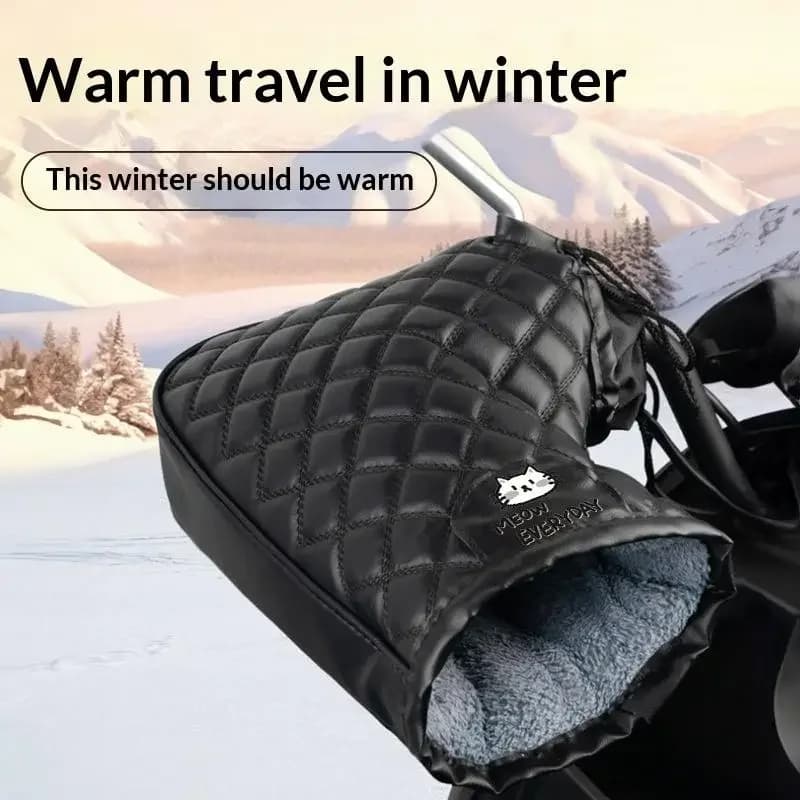 1 Pair Motorcycle Handlebar Gloves Muffs Winter Cycling Gloves Waterproof Handlebar Cover Mitts Snowmobile E-Bike Thermal Gloves