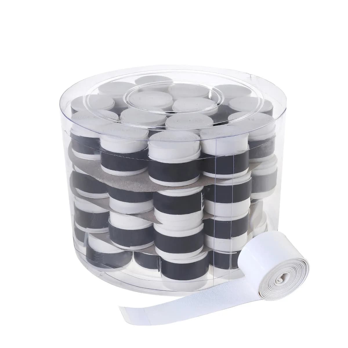 60 Pezzi Overgrip per Racchette 110cm*2.5cm Bianchi in Poliuretano, Assorbenti e Antiscivolo per Tennis, Badminton, Squash - Versione Migliorata