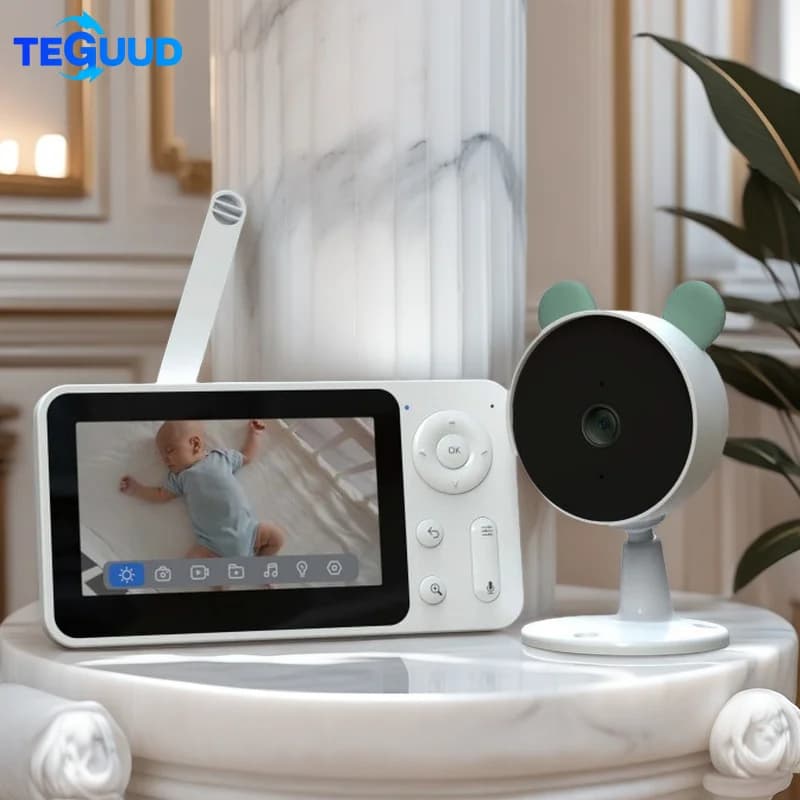 Monitor Video Wireless HD da 4,3 Pollici con Telecamera per il Monitoraggio del Bambino e Visione Notturna
