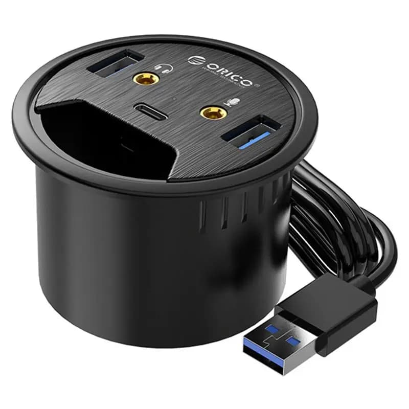 Hub USB 3.0 da Scrivania ORICO con Adattatore per Cuffie e Microfono Tipo C