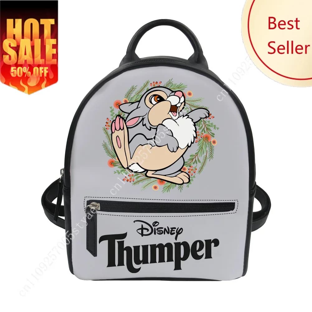 Zaino Thumper Disney Cartoon, borse in pelle decorate, personalizza con foto, logo, testo, regali personalizzati per feste e vacanze