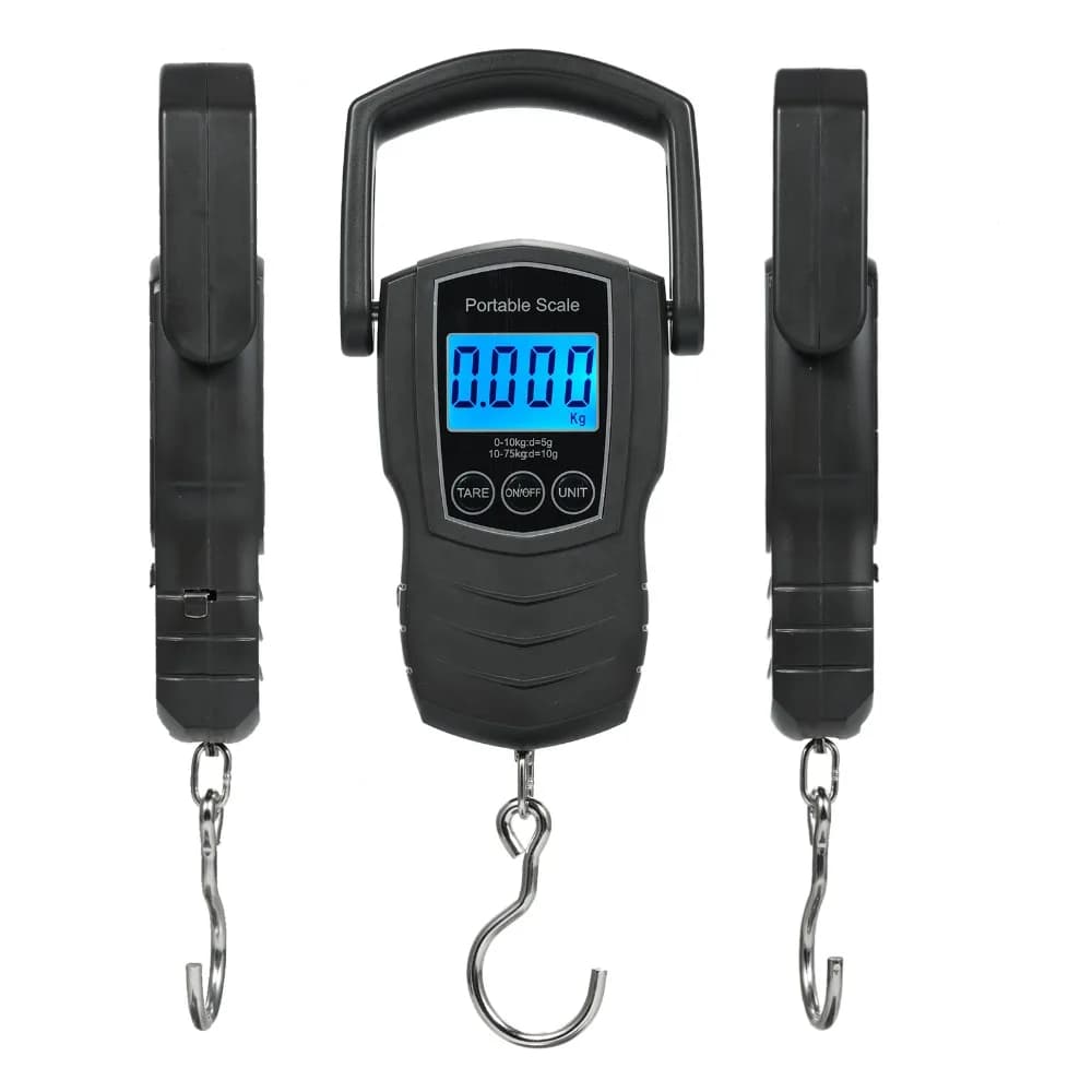 Portable Plastic Digital Luggage Scale Backlight Display Black Luggage Weight Scale Hook Electronic Scale For Travel