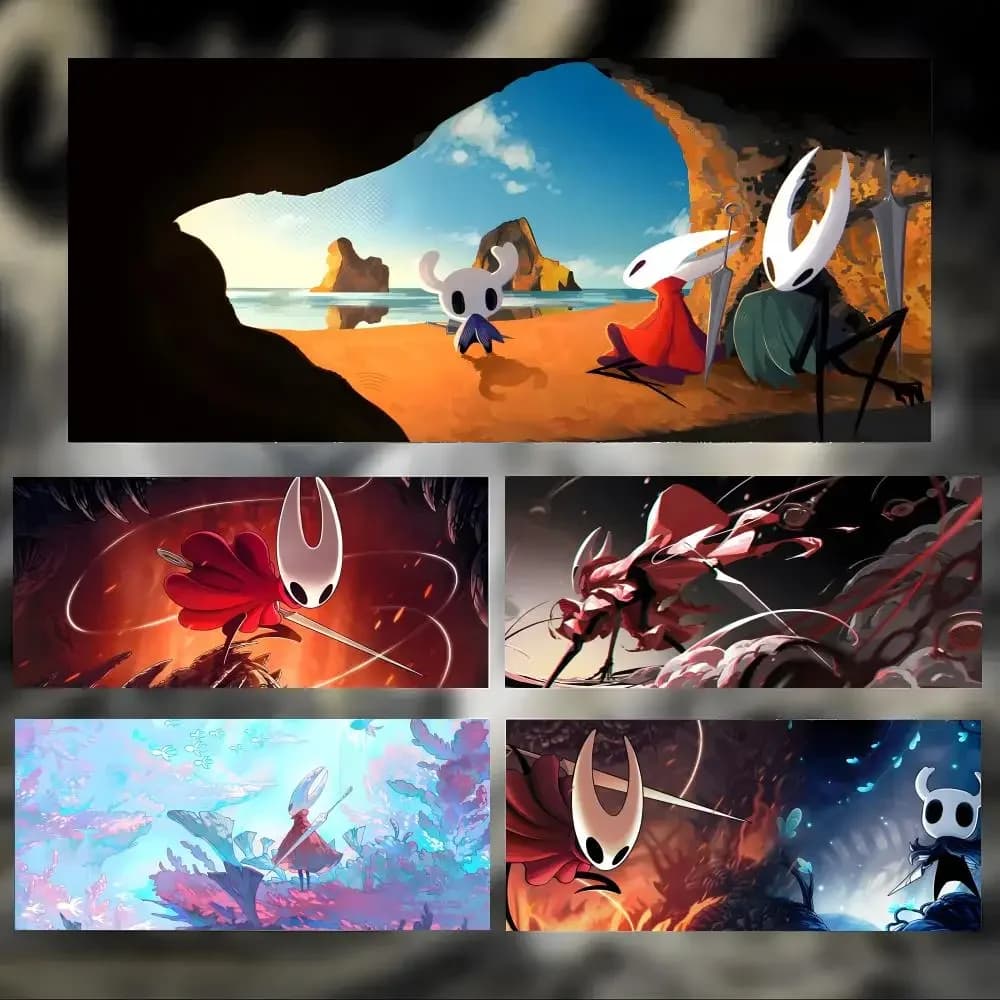 game challenging H-Hollow Knight: Silksong Mouse Pad Large Thick Desk Pad Stitched Edges Gaming Mouse Mat for PC