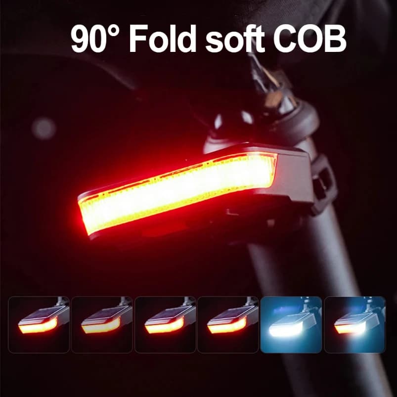 Luce Posteriore LED a Energia Solare per Bicicletta, Ricarica Type-C, Luce di Sicurezza Rossa per MTB e Bici da Strada, Lampada di Avvertimento Solare per Ciclismo Notturno