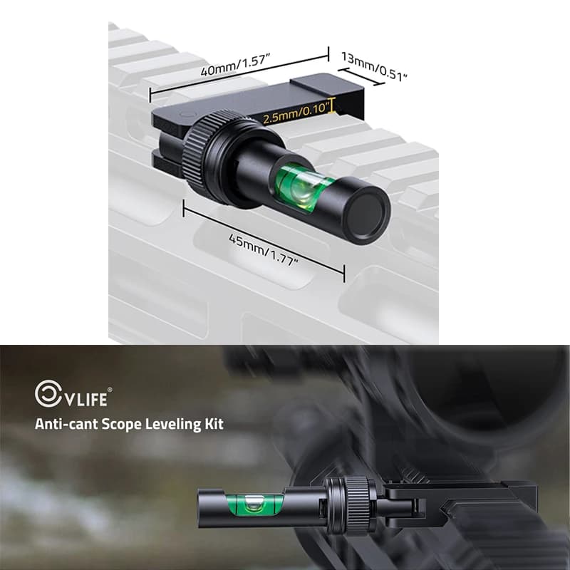 CVLIFE Kit di Livellamento Pieghevole per Ottica, Strumento di Livellamento di Precisione a Basso Profilo, Livella a Bolla Anti-Inclinazione per Guida Picatinny