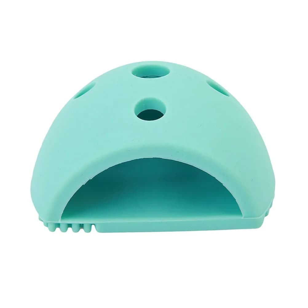 2 Pieces Silicone Mat for Cleaning Makeup Brushes, Uovo Shape, Caramel Color,Battery Resistant, Ideal for Travel, Food Usage
