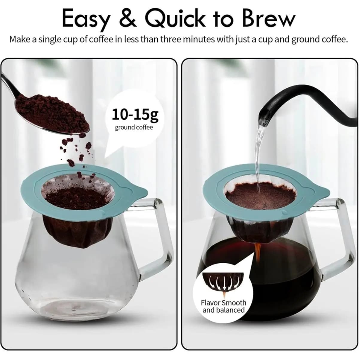 Home Tool Portable Pour over Coffee Dripper Reusable Coffee Filter Pour over Coffee Maker for Camping Coffee, Travel Coffee Make