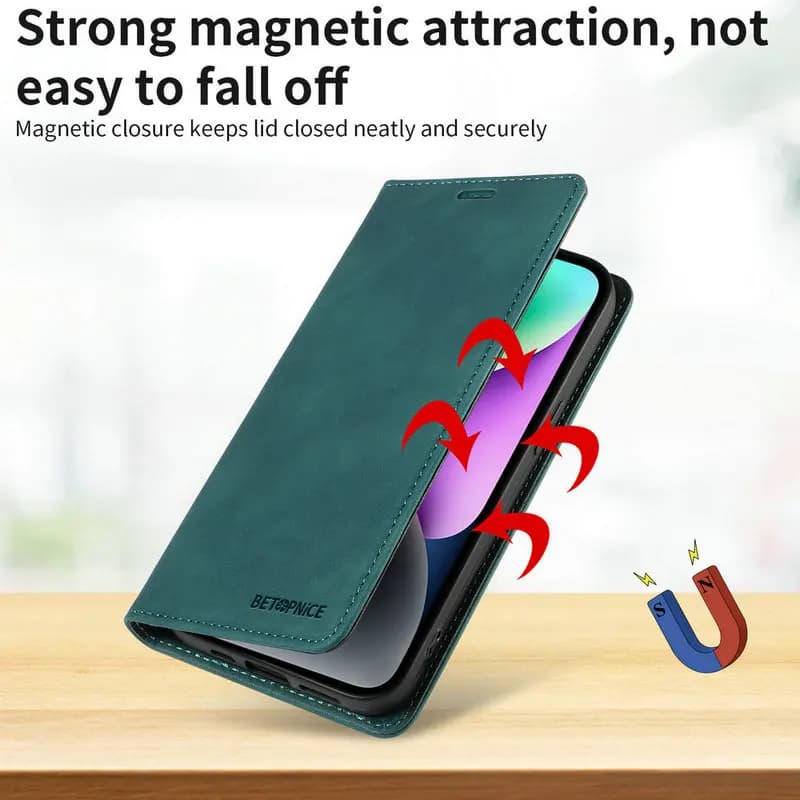 Custodia di Lusso per Vivo V70 V60 V50 Lite 4G 5G, Cover a Libro in Pelle RFID con Porta Carte e Protezione Rinforzata per Vivo V50 Lite V70 FE V50Lite
