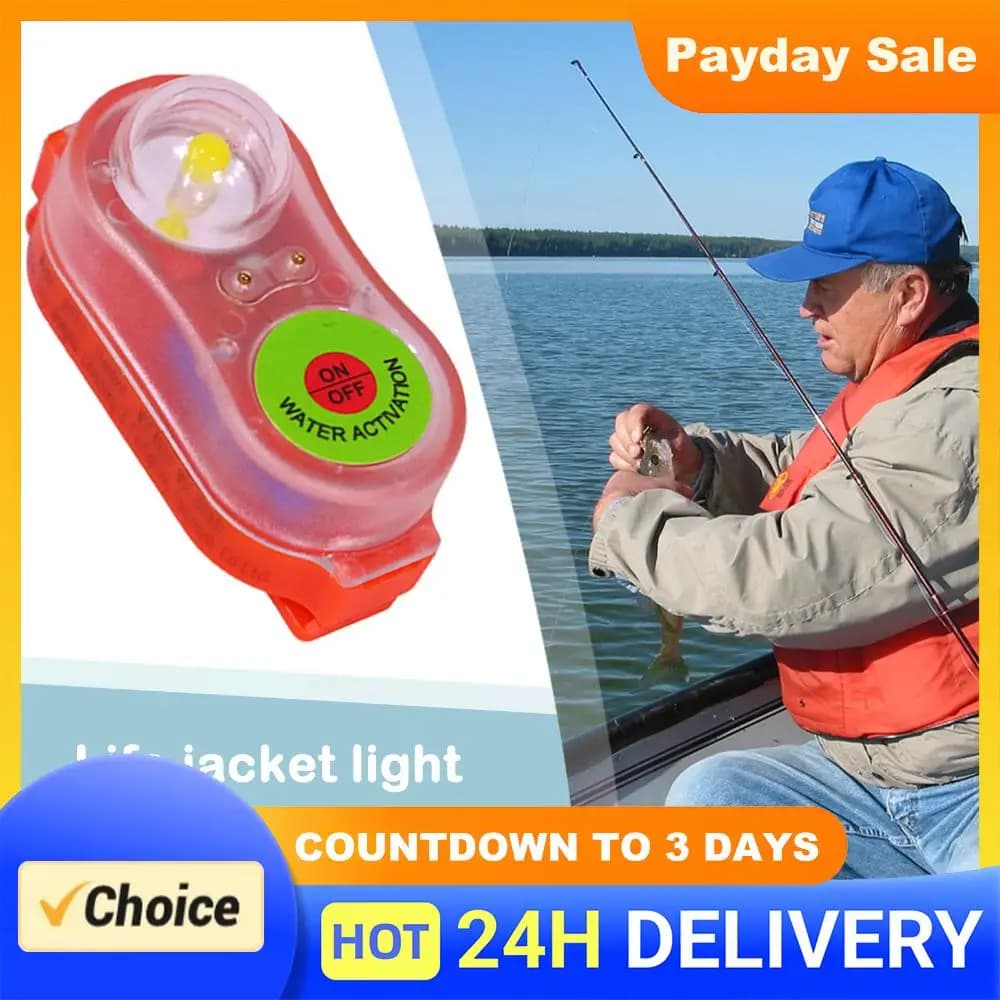 Luce di Segnalazione Automatica per Sopravvissuti, Lampada di Emergenza Attivabile dall'Acqua, Luce di Segnalazione Impermeabile per Giubbotto di Salvataggio, per Nuoto e Pesca in Mare