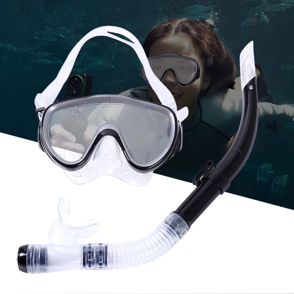 Set Mask and Adjustable Dive Mouthpiece, Anti-Lost Swimwear, Snorkel Tube Anti-Watch Diving