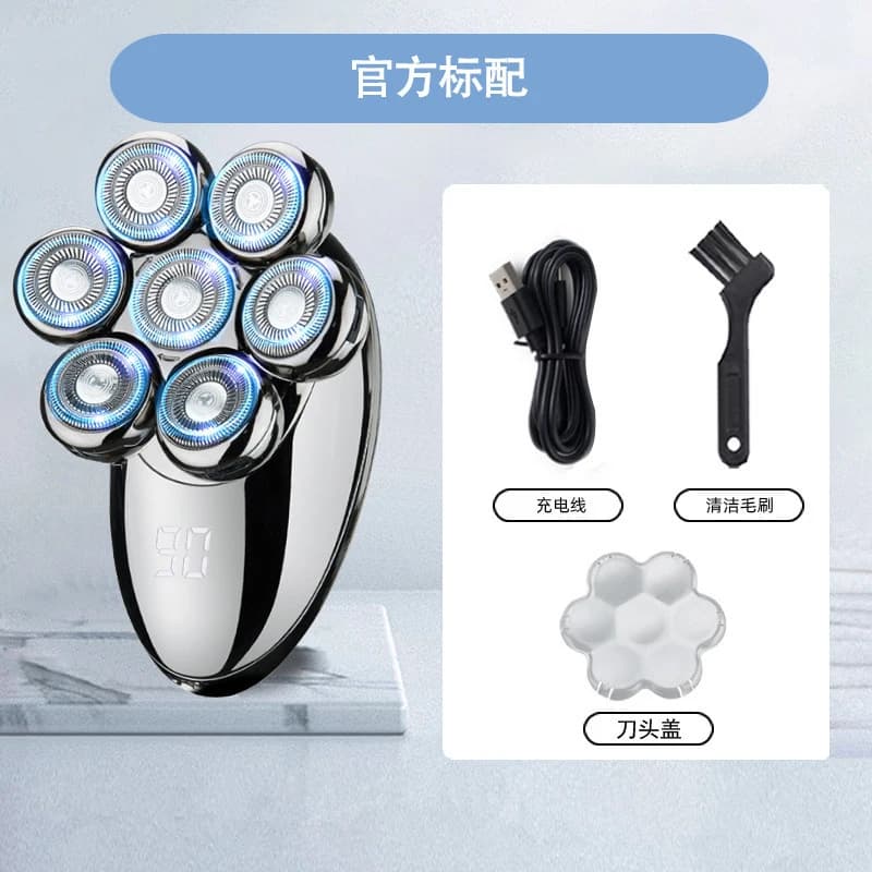 Men's Electric Razor for Head Calva, Regulabarba Waterproof Rechargeable with Curve Blades, Trimmer Travel Laptop for Man