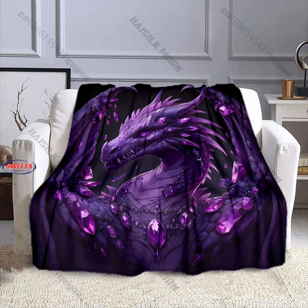 Coperta Purple Dragon Fantasy, disponibile in diverse misure, coperta decorativa per divano, camera da letto e soggiorno, per bambini e adulti, regalo raffinato
